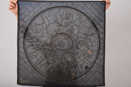 Artist Scarf. Silk Crepe-de-Chine 68X68 cm. "Elephants" By Jens Raadal - Tone Barker Silk