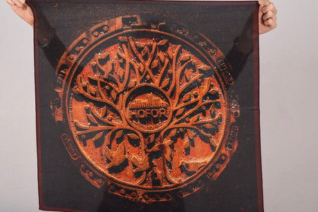 Artist Scarf. Silk Crepe-de-Chine 68X68 cm. "Hofor Joy" By Jens Raadal - Tone Barker Silk