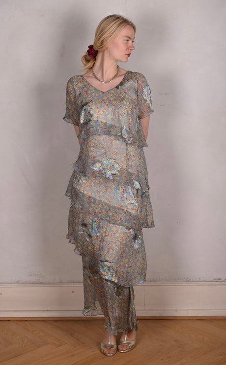San-Frida The magic dress in spring/summer version. Print: "Ponais" - Tone Barker Silk