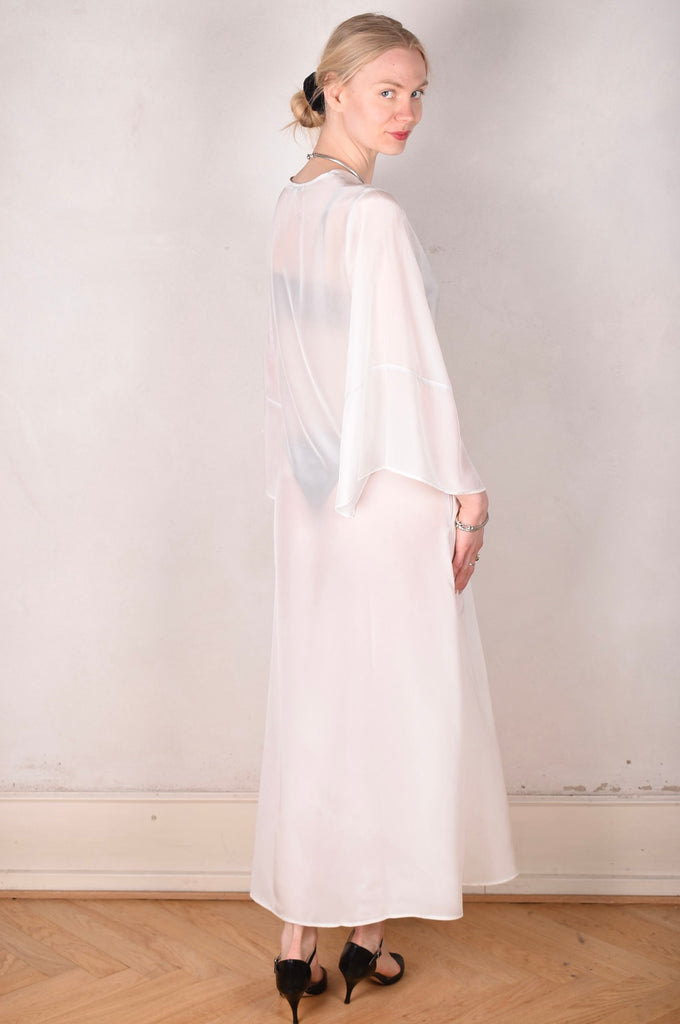 So-Long-cdc. Maxi tunic-caftan style dress in 100% silk. "Off-white" - Tone Barker Silk