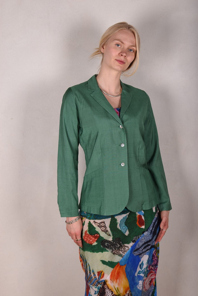 T-Blaze. Jacket/shirt in 100% Tussah silk. Col.: Sea-Green - Tone Barker Silk