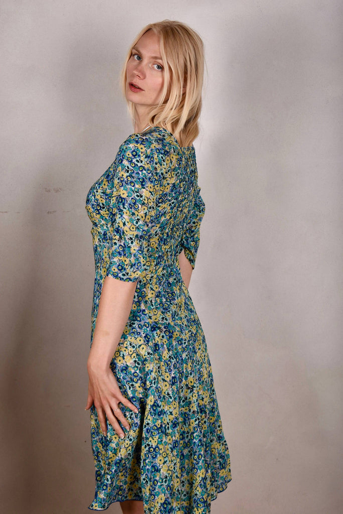 "Marge" 100% silk Crepe de Chine "Blue" - Tone Barker Silk