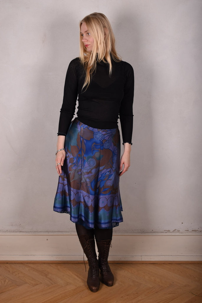 Rollie. Turtle neck top in 100% silk rib. "Black" - Tone Barker Silk