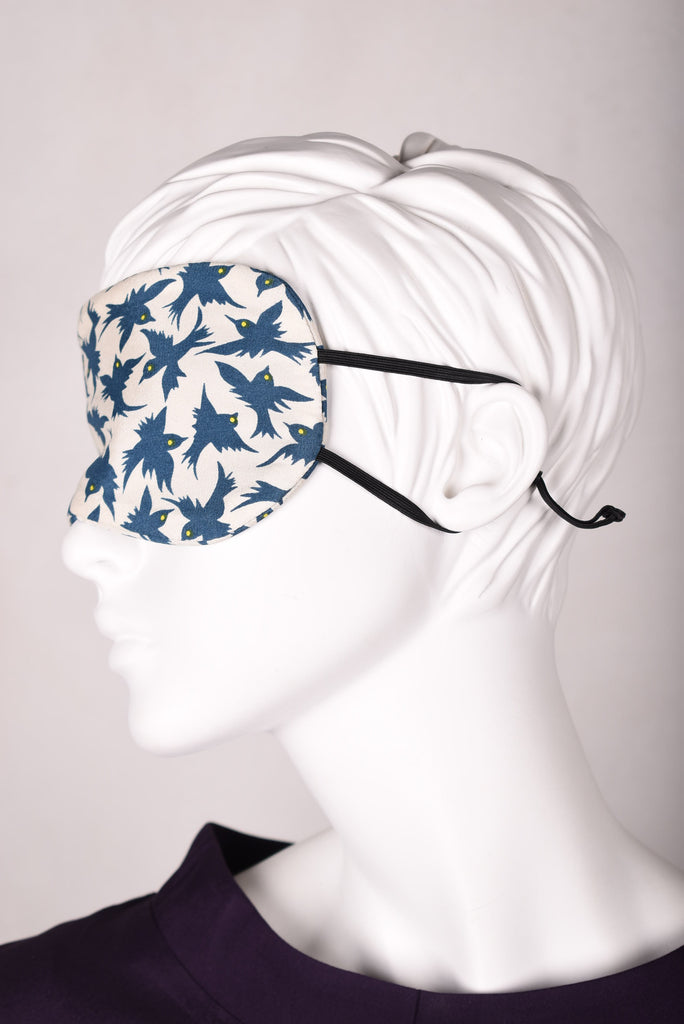 Sleeping mask in pure silk. Print "Jaqbird" - Tone Barker Silk