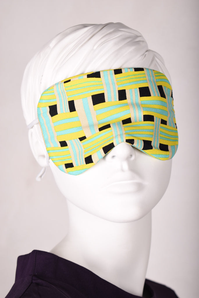 Sleeping mask in pure silk. Print "Basket" - Tone Barker Silk