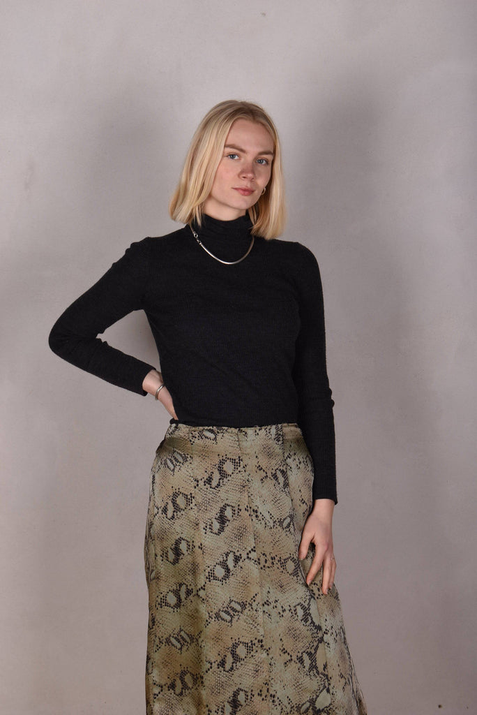 Monadou, Silk skirt in two layers, reversible ("Bluweed/Snake") - Tone Barker Silk