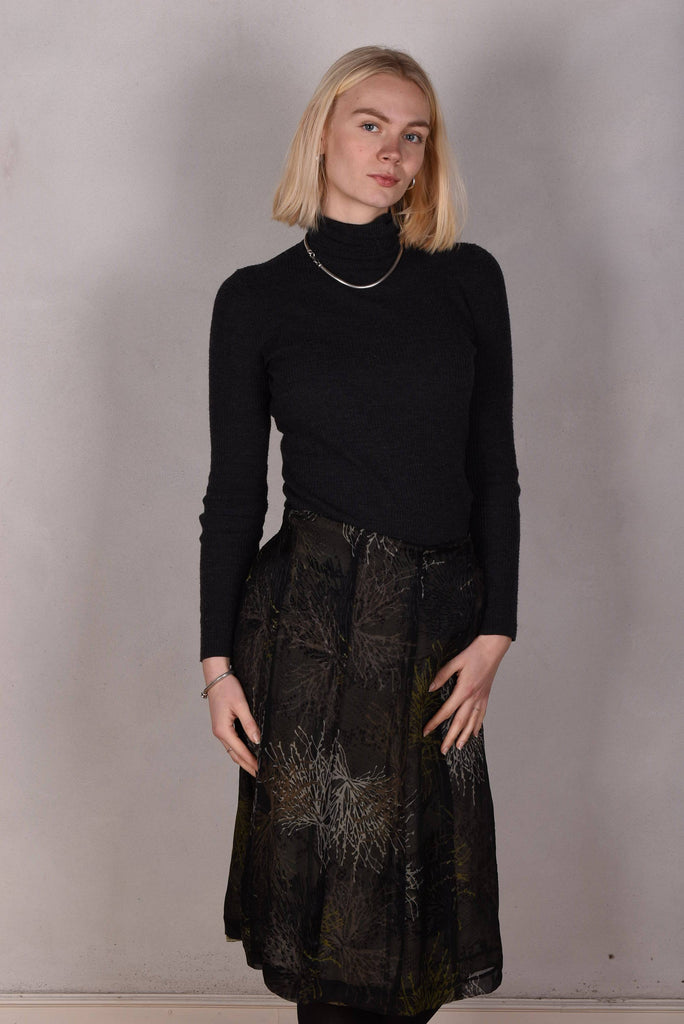 Monadou, Silk skirt in two layers, reversible ("Bluweed/Snake") - Tone Barker Silk