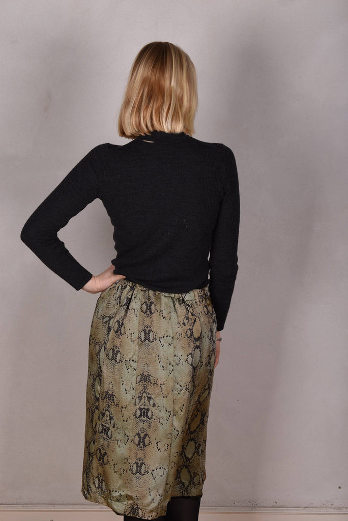 Monadou, Silk skirt in two layers, reversible ("Bluweed/Snake") - Tone Barker Silk