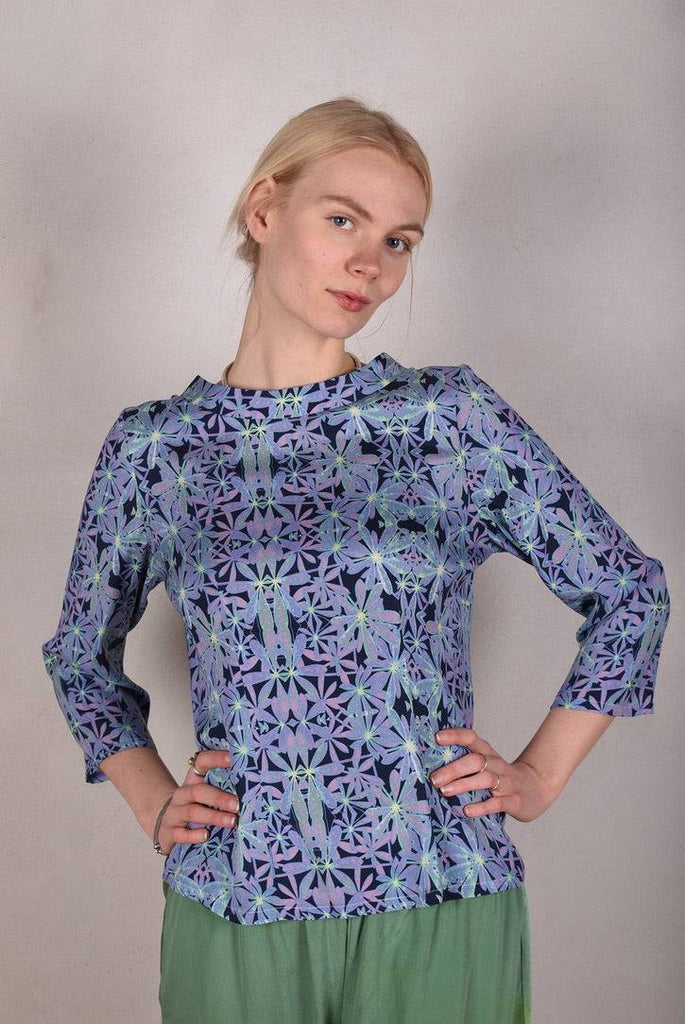 Audrey. Silk stretch top, classic style. (Aquafleur) - Tone Barker Silk