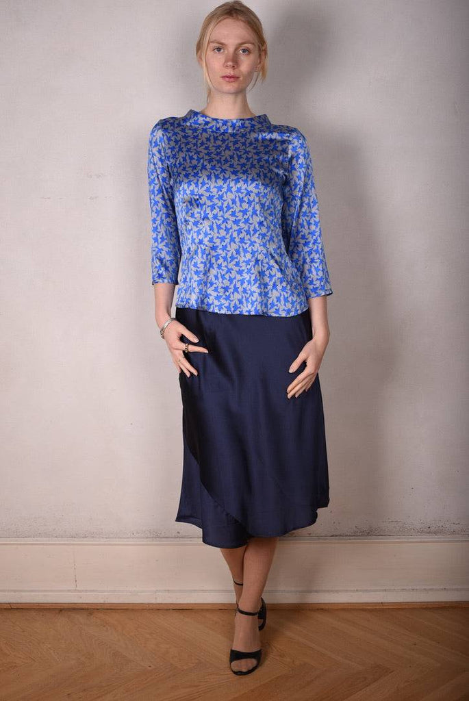 Audrey. Silk stretch top, classic style. (Silverbird) - Tone Barker Silk