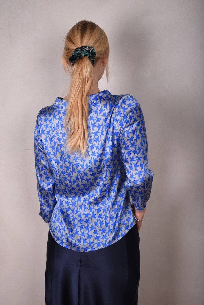 Audrey. Silk stretch top, classic style. (Silverbird) - Tone Barker Silk