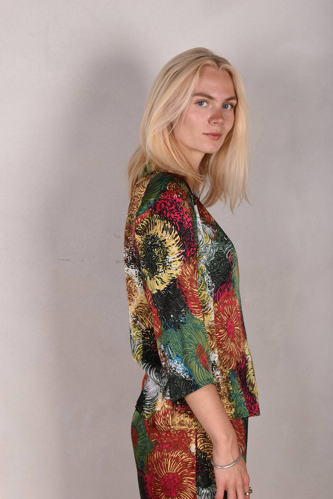 Audrey. Silk stretch top, classic style. (Swirl) - Tone Barker Silk