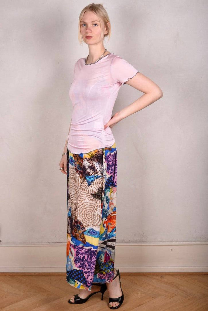 Jer-tee. Short sleeve T-shirt in 100% silk jersey. Baby-pink - Tone Barker Silk