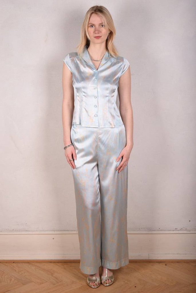 Sif. Short sleeve stretch silk blouse "Lightly" - Tone Barker Silk