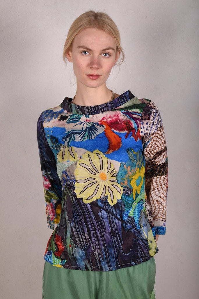 Silk stretch top "Audrey" classic style. (Giadams) - Tone Barker Silk