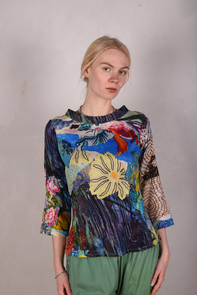 Silk stretch top "Audrey" classic style. (Giadams) - Tone Barker Silk