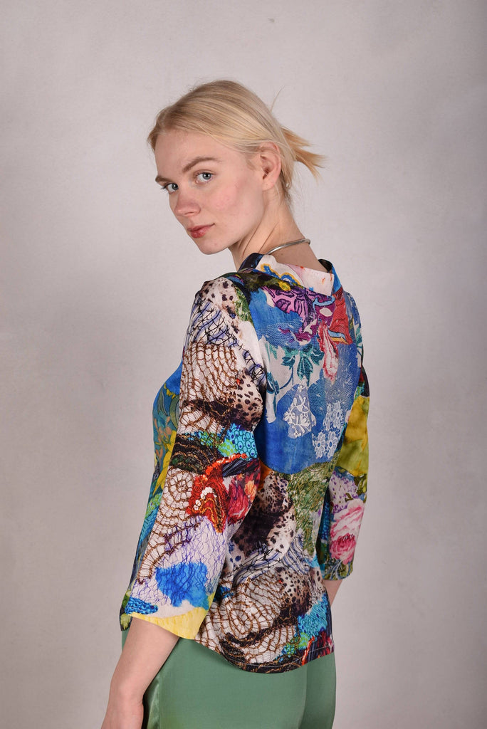 Silk stretch top "Audrey" classic style. (Giadams) - Tone Barker Silk