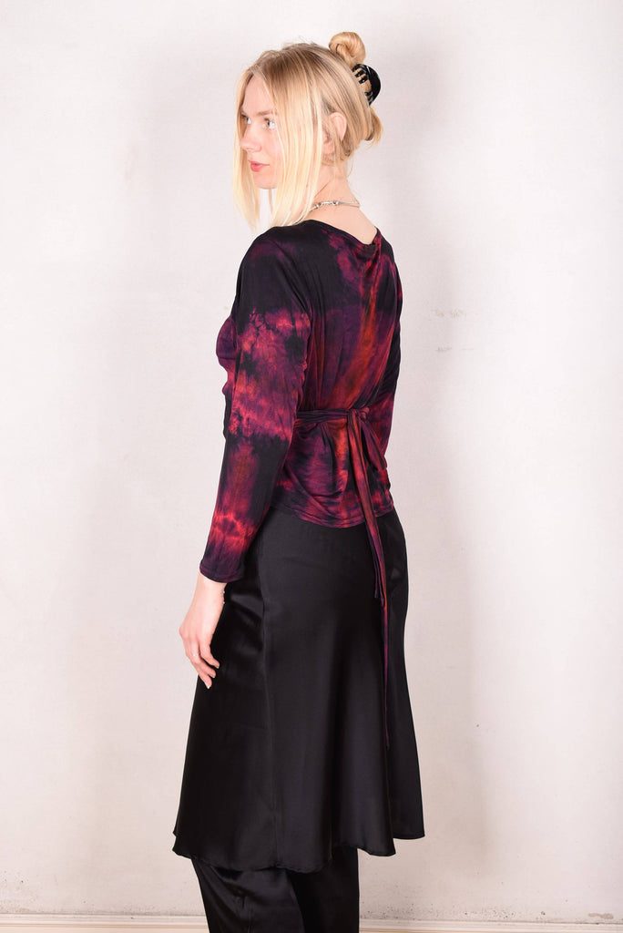 Wrapic. Wrap top in 100% silk jersey (silk knit) Col.: "Tie-dye" - Tone Barker Silk