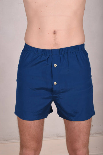 Boxer-Man Stretch silk shorts. Col. "Trueblue" - Tone Barker Silk