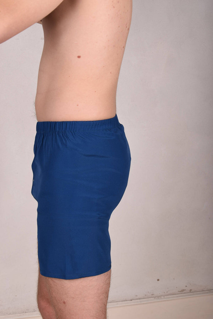 Boxer-Man Stretch silk shorts. Col. "Trueblue" - Tone Barker Silk
