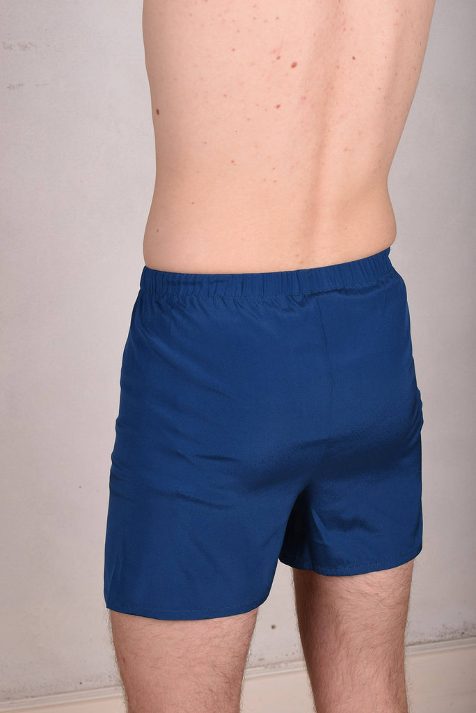 Boxer-Man Stretch silk shorts. Col. "Trueblue" - Tone Barker Silk