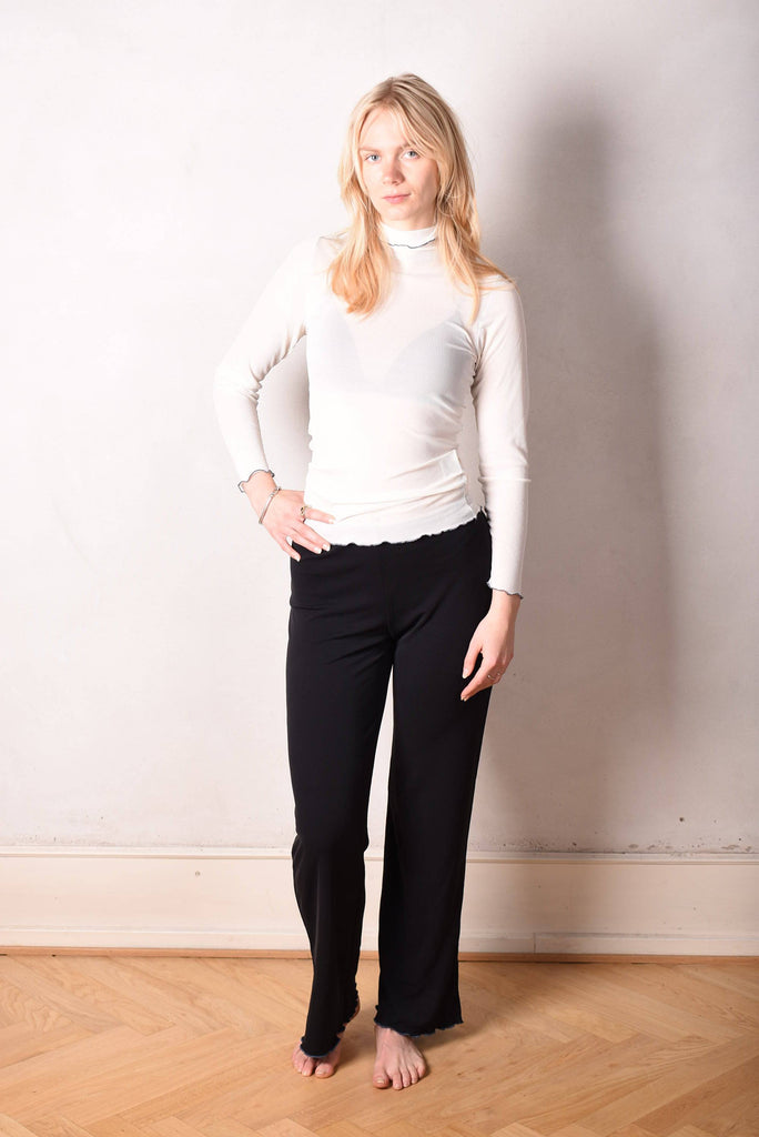 Angel. Pants in 100% silk jersey, heavy quality. Black - Tone Barker Silk