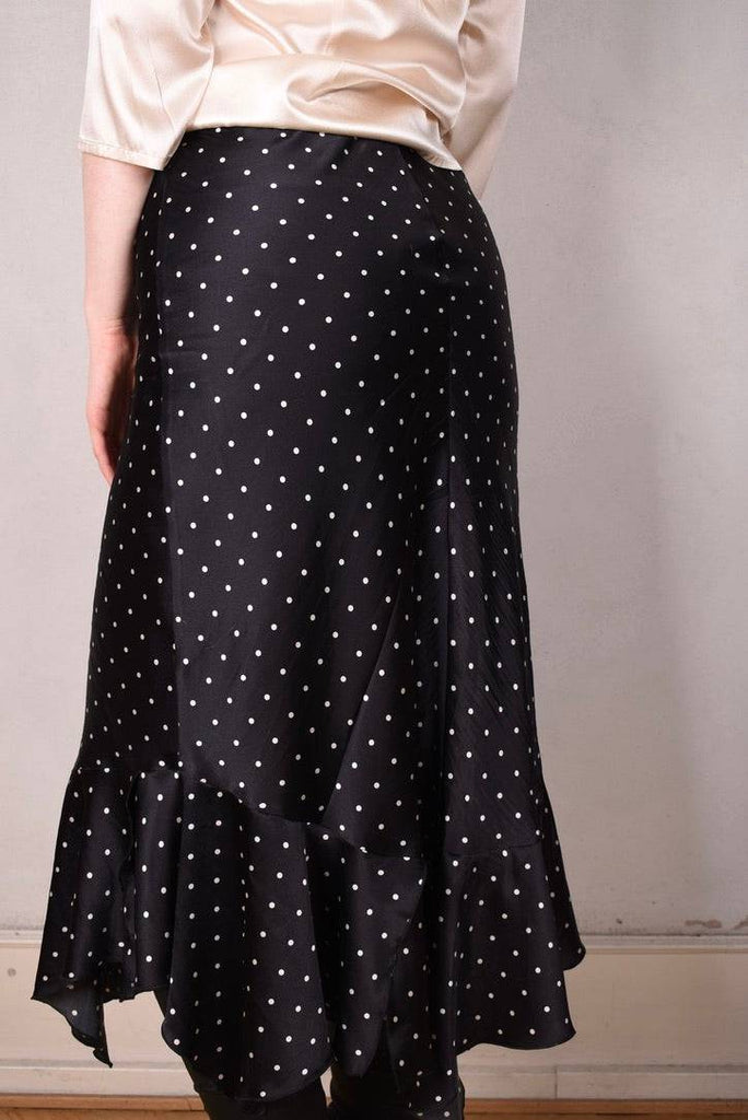 M.BARKER Silk skirt cut on bias "Pearl Dot" by Marie Barker - Tone Barker Silk