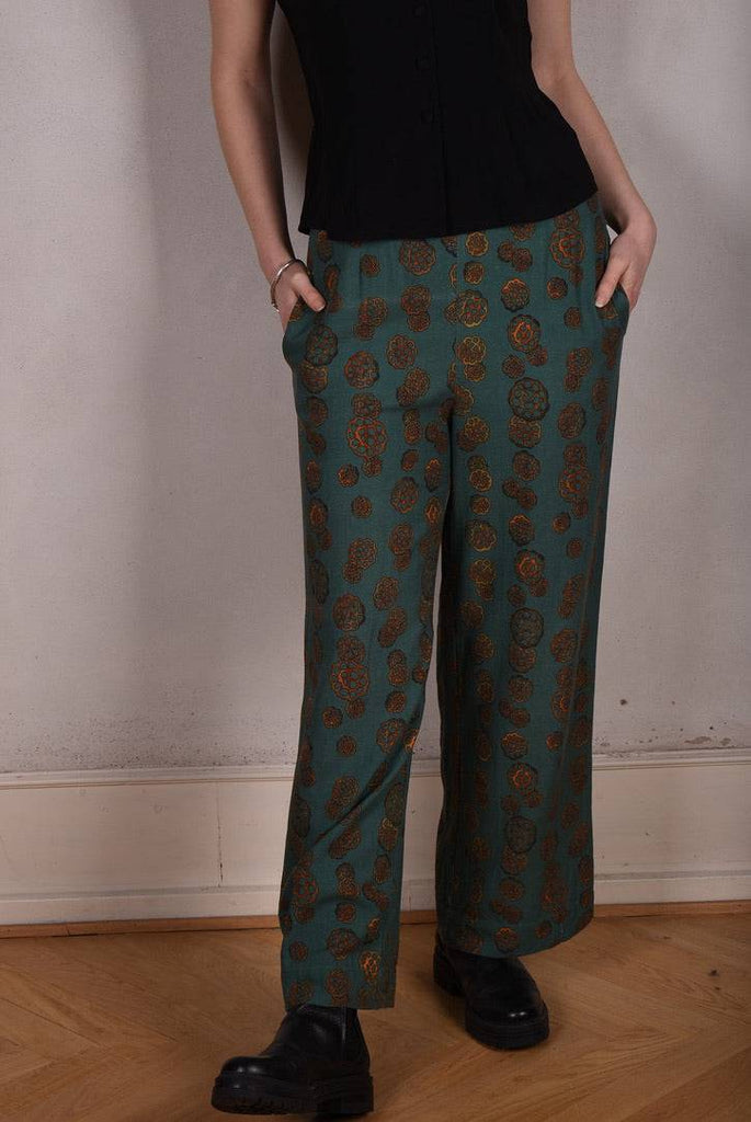 Norah, Wide legged  trousers Noil Silk/viscose mix. "Grotus" - Tone Barker Silk