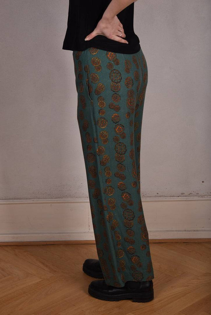 Norah, Wide legged  trousers Noil Silk/viscose mix. "Grotus" - Tone Barker Silk