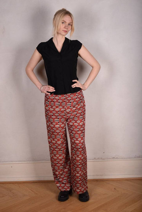 Norah, Wide legged  trousers Noil Silk/viscose mix. "Nuasket" - Tone Barker Silk