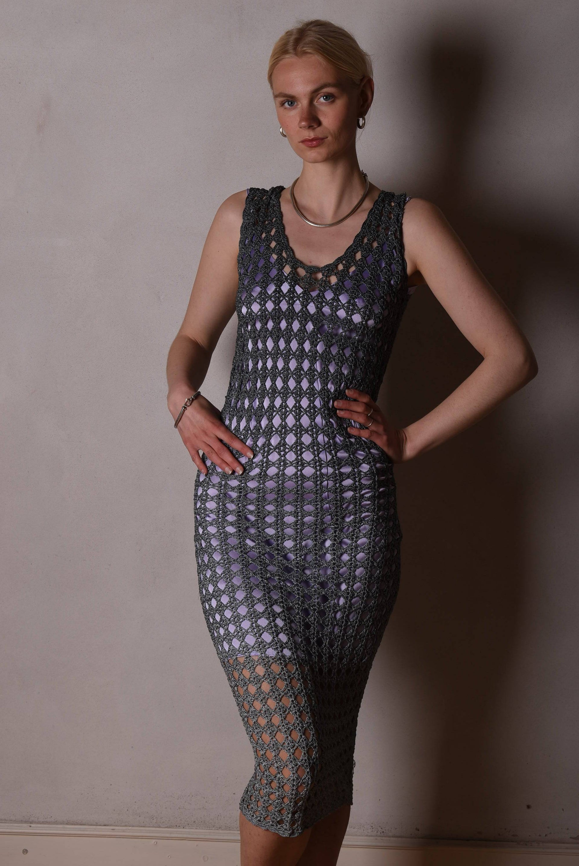 white christmas dresses Kraka. Dress in 100% silk Crochet. 