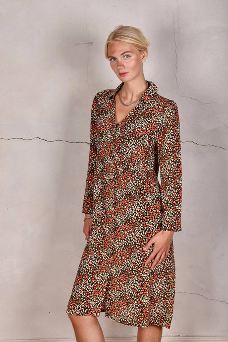 Hen-Crepe. Shirt-dress in Silk/viscose Crepe-de-Chine - Tone Barker Silk