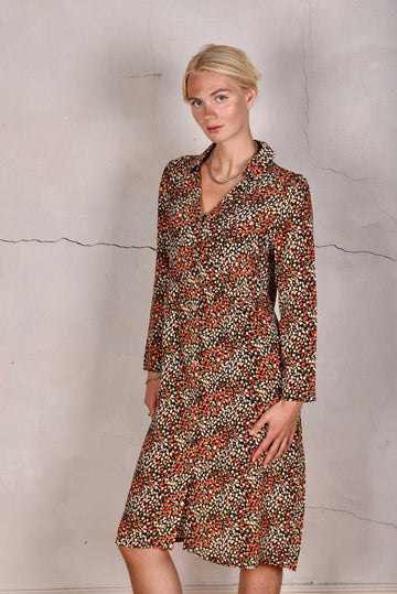 Hen-Crepe. Shirt-dress in Silk/viscose Crepe-de-Chine - Tone Barker Silk