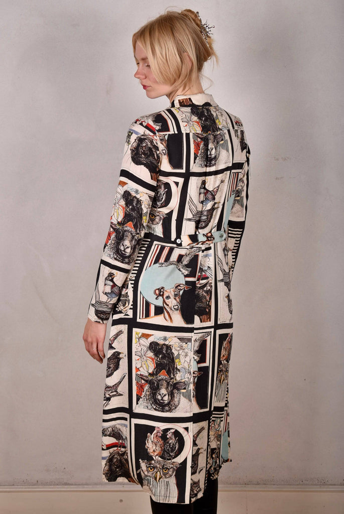 Lonhabo. Shirt dress in noil silk/rayon mix. "6-Suse" - Tone Barker Silk