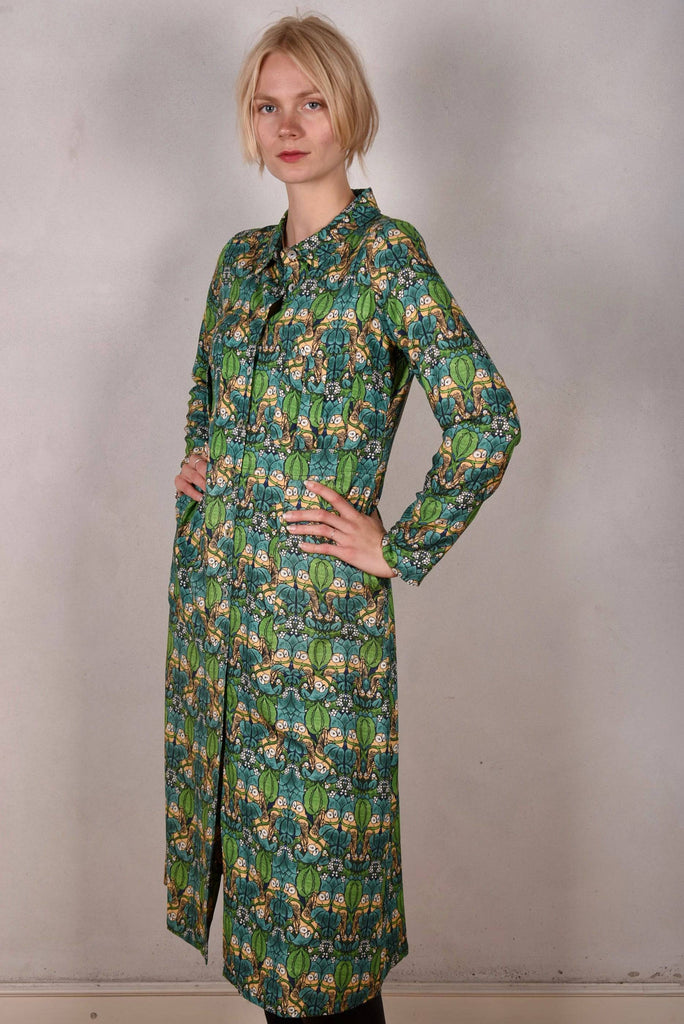 Lonhabo. Shirt dress in noil silk/rayon mix. "Nowlie" - Tone Barker Silk