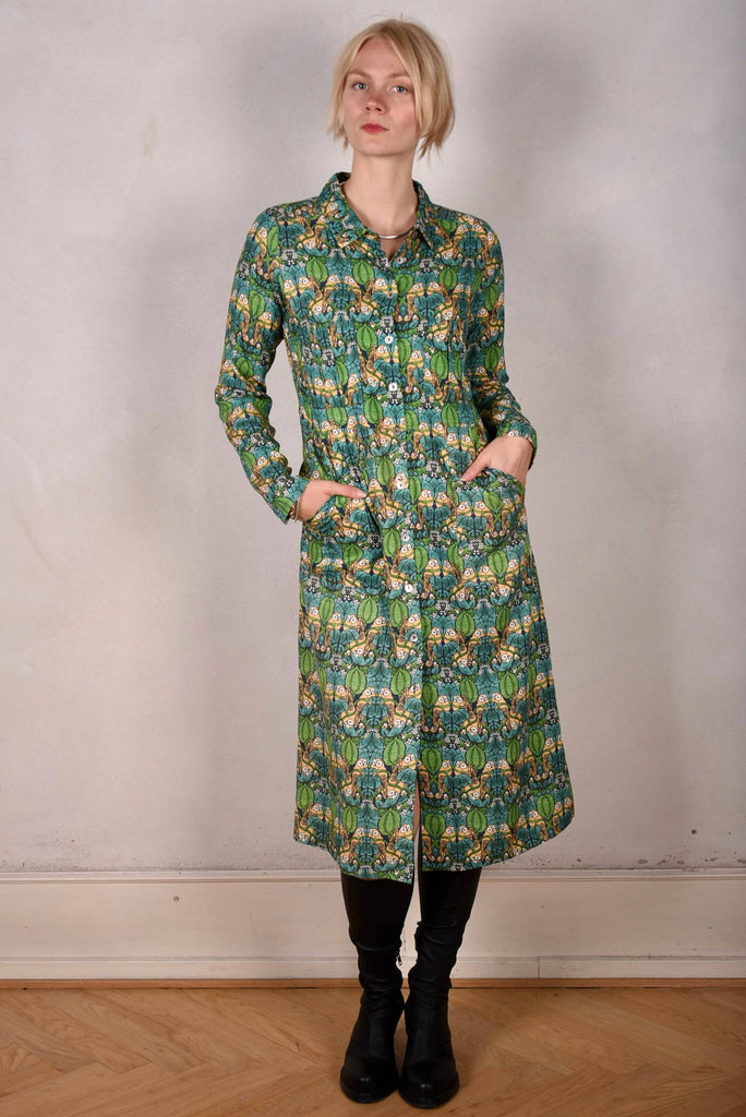 Lonhabo. Shirt dress in noil silk/rayon mix. "Nowlie" - Tone Barker Silk