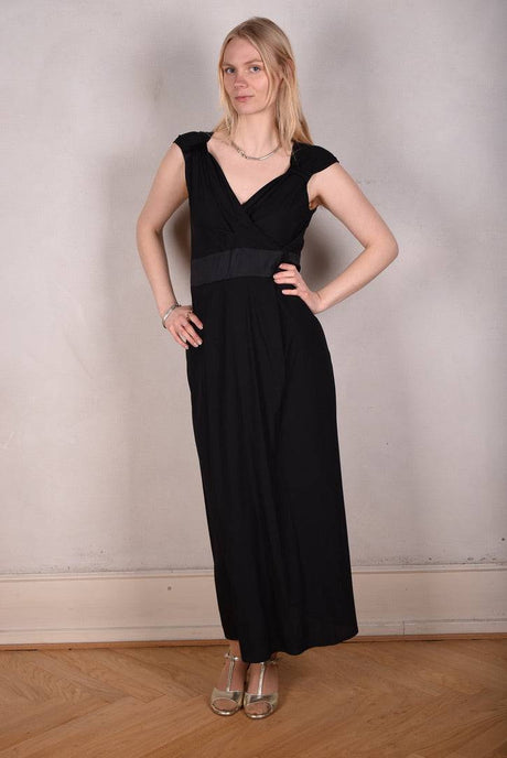 Magnifique. Maxi dress in Silk Stretch Satin, 95% silk, 5% elastan "black" - Tone Barker Silk