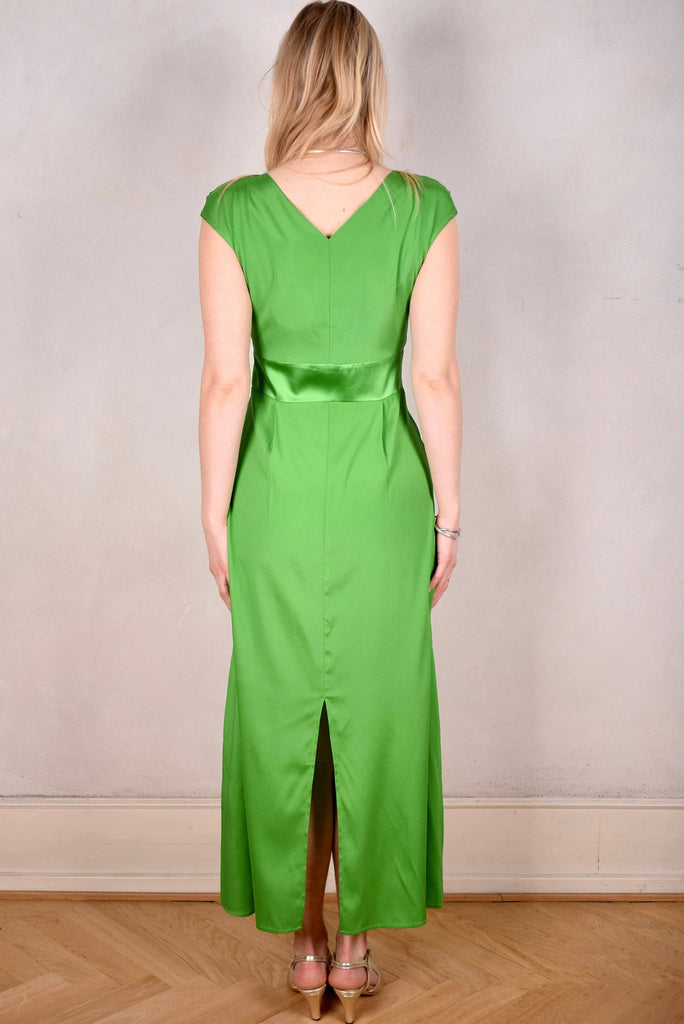 Magnifique. Maxi dress in Silk Stretch Satin, 95% silk, 5% elastan, "Emerald" - Tone Barker Silk