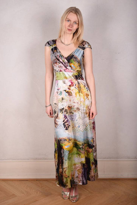 Magnifique. Maxi dress in Silk Stretch Satin, 95% silk, 5% elastan, "Val-de-Nulle" - Tone Barker Silk