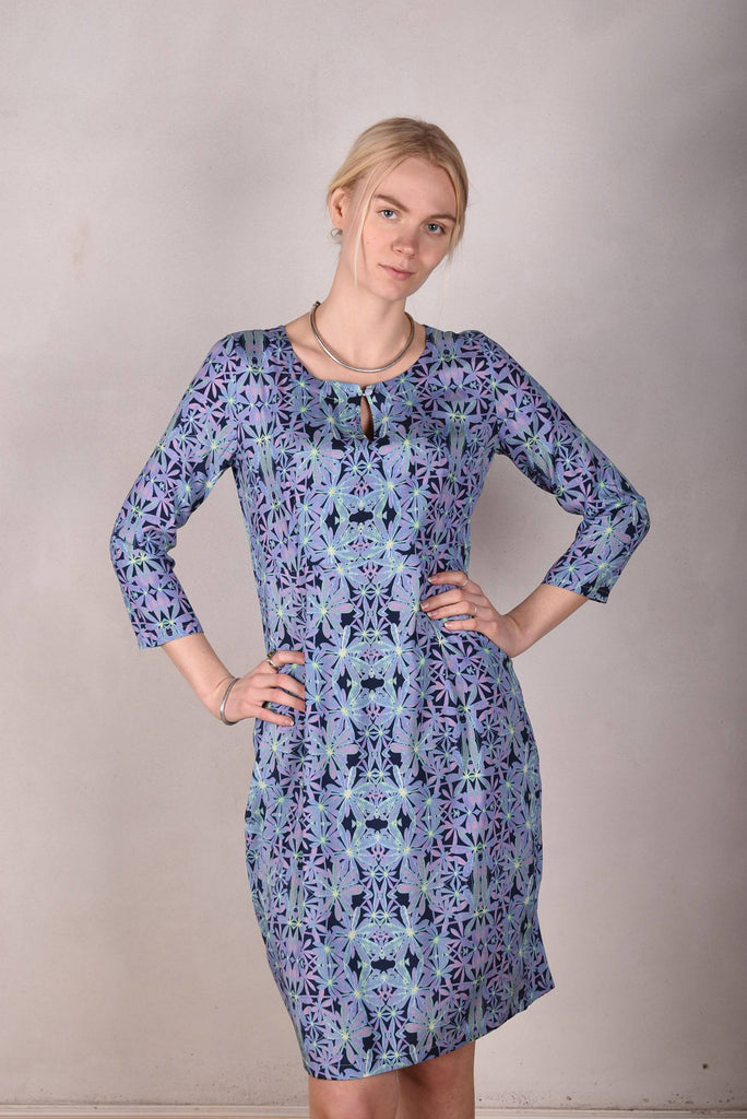Maudacity. The classic dress in stretch silk satin (Aquafleur) - Tone Barker Silk