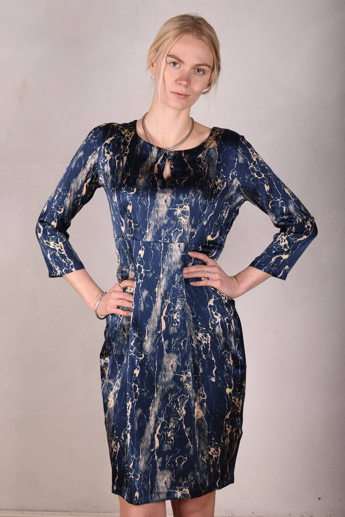 Maudacity. The classic dress in stretch silk satin (Blumarble) - Tone Barker Silk