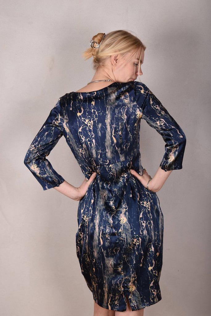 Maudacity. The classic dress in stretch silk satin (Blumarble) - Tone Barker Silk