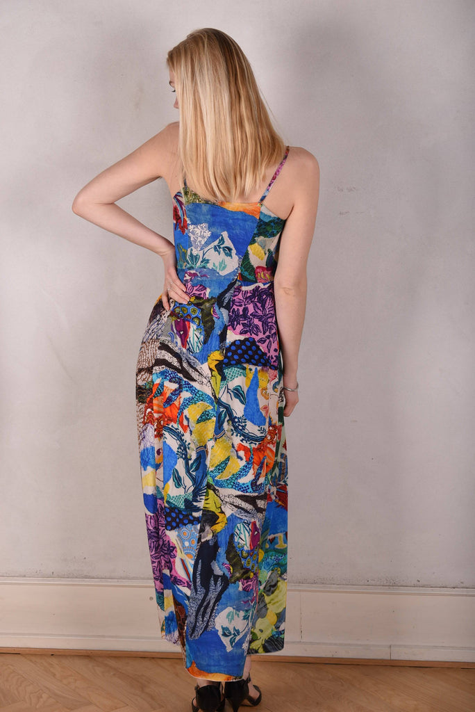 My-Long, Stretch silk maxi length strap-dress. "Giadams" - Tone Barker Silk