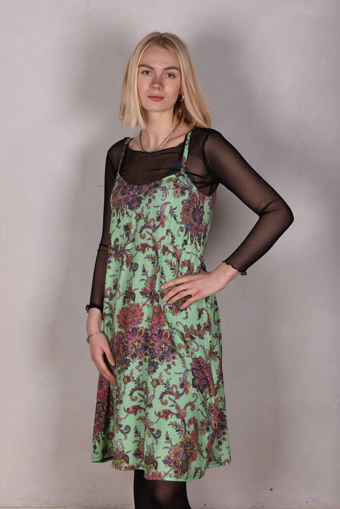 My-Midi. Stretch silk "slip"dress with shoulder straps. "Greensley" - Tone Barker Silk