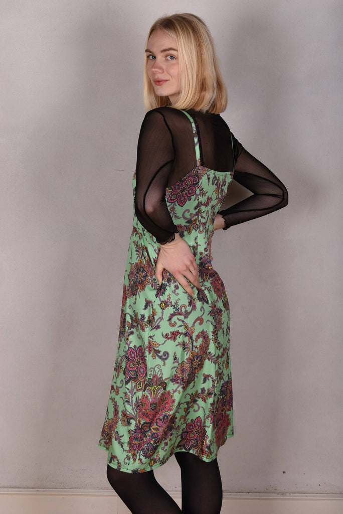 My-Midi. Stretch silk "slip"dress with shoulder straps. "Greensley" - Tone Barker Silk