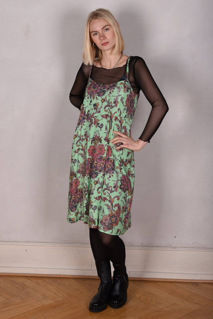 My-Midi. Stretch silk "slip"dress with shoulder straps. "Greensley" - Tone Barker Silk