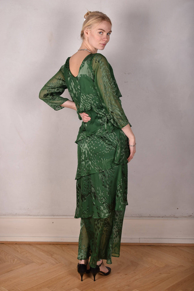 Nyn-Frida. The "magic" dress in layers, with 3/4 sleeves "Forrest" - Tone Barker Silk
