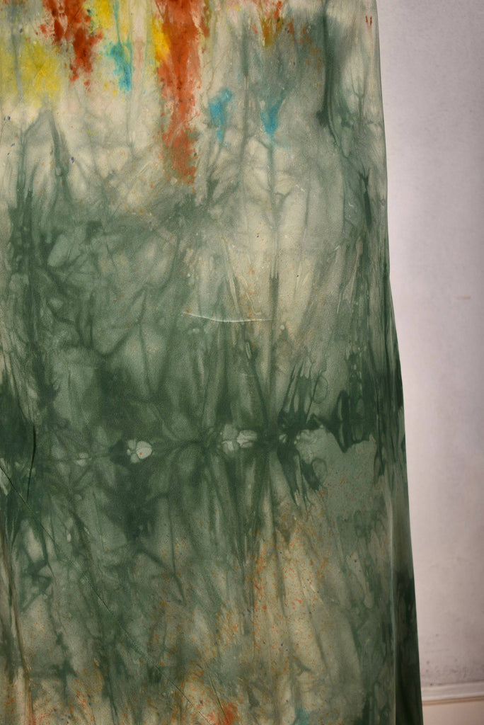 Pauline. Maxi dress in hand-dyed  Crepe de Chine 100% silk "Woody" - Tone Barker Silk