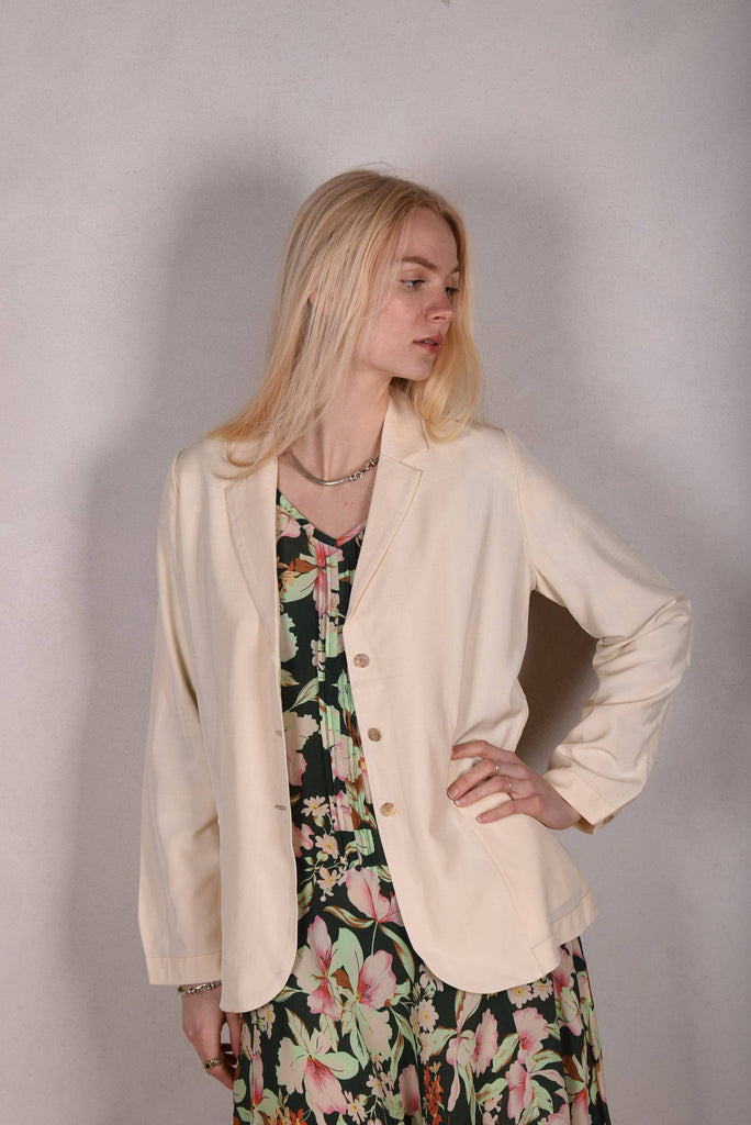 Phoebe. Dress in silk/viscose Crepe-de-Chine, bohemian style. "Bee bloom" - Tone Barker Silk