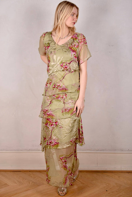 San-Frida The magic dress in spring/summer version. Print: "Khanut" - Tone Barker Silk
